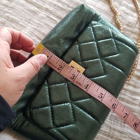 Dune London | Metallic Green Crossbody Bag - Picture 7 of 7